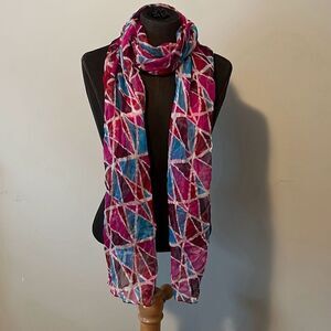 dELiAs Women's Multicolor Geometric Polyester Scarf